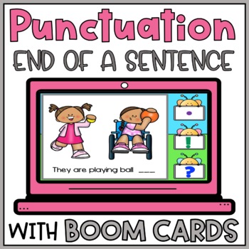 Preview of Ending Punctuation Practice End Marks Digital BOOM CARDS Spring