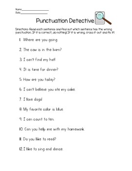 ending punctuation worksheets teaching resources tpt