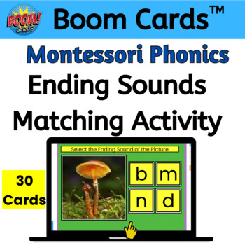 Preview of Ending Sound Matching Digital Activity - Boom Cards™