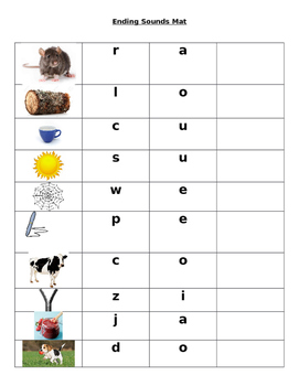 Ending Sound Mats by Pollis Teacher Shop | TPT