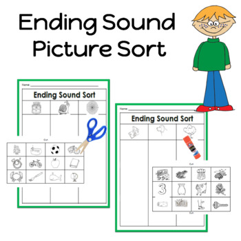 Preview of Ending Sound Picture Sort Activities