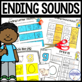 Ending Letter Sounds Worksheets & Activities, Cards, Sorts