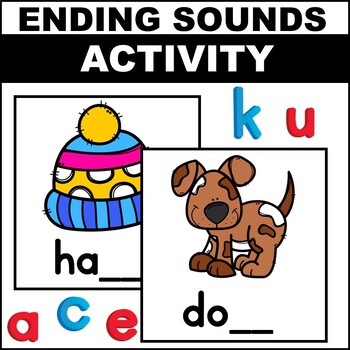 Preview of Ending Sounds Activity Task Cards Final Sounds Letter Sounds