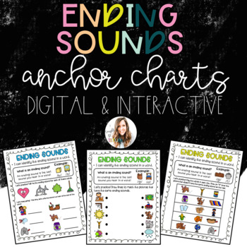 Preview of Ending Sounds Anchor Charts {Digital & Interactive}