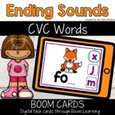 Ending Sounds Boom Cards, Short Vowels, CVC Words, Distanc