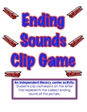 Ending Sounds Clip Game-A Literacy Center Activity