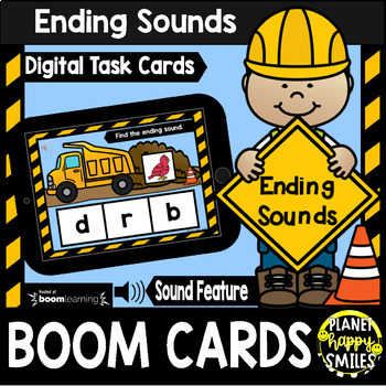 Preview of Ending Sounds Construction Theme BOOM Cards