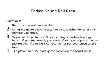 Preview of Ending Sounds Roll Race