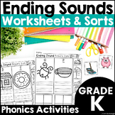 Ending Sounds Worksheets and Picture Sorts
