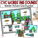 CVC Words - Winter Phonics Activities - Ending Sounds - Puzzles