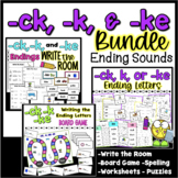 Ending Sounds of K Bundle -ke, k, and ck Worksheets, Sorts