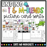 Ending T and M-Blends Picture Card Sorts and Worksheets