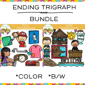 Preview of Ending Trigraph Clip Art Bundle