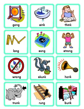 Ending -ng and -nk Phonics Picture Sort Cards by ABC Soup | TpT