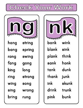 Ending -ng and -nk Phonics Picture Sort Cards by ABC Soup | TpT