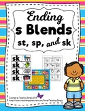 S Blends Activities for Endings sp  sk  st