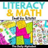 Literacy and Math Center Activities Task Boxes | Kindergar