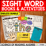 Kindergarten Sight Word Practice Bundle | Sight Word Books and Worksheets