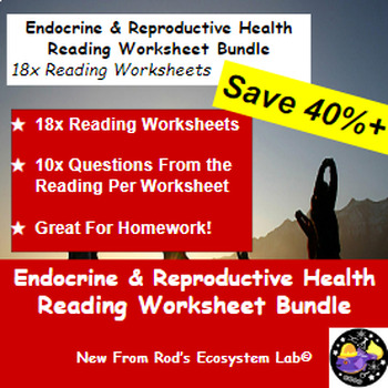 Preview of Endocrine & Reproductive Health Chapter Reading Worksheet Bundle *Editable*