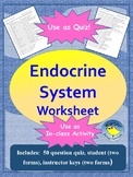 Endocrine System Quiz/Worksheet