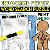 Endocrine System Word Search Puzzle Human Body Systems Sci