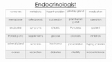 Endocrinologist Wordlist