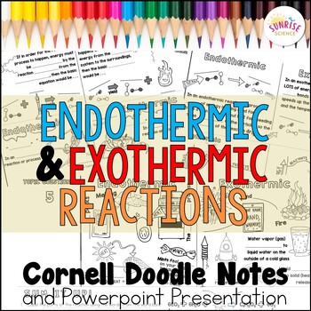 Preview of Endothermic and Exothermic Reactions Doodle Notes | Middle School Science