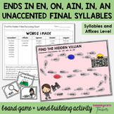 Ends in -EN, -ON, -AIN, -IN, -AN Unaccented Final Syllable