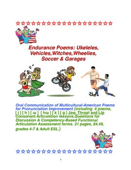 Preview of ESL Kid's Endurance Poems from Ukuleles & Soccer to Garages