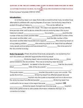 Preview of Enduring Issue Essay Template