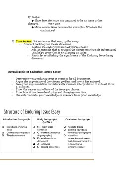 enduring issues essay outline answer key