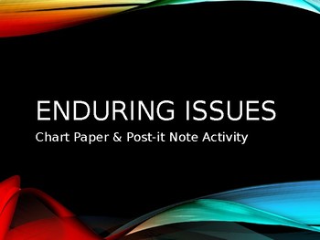 Enduring Issues Student Centered Activity (Chart Paper & Post-Its)