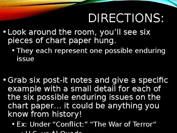 Enduring Issues Student Centered Activity (Chart Paper & Post-Its)