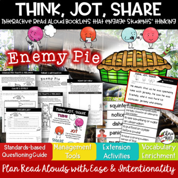 Preview of Enemy Pie Character Traits Theme Message Perspective Point of View Activities