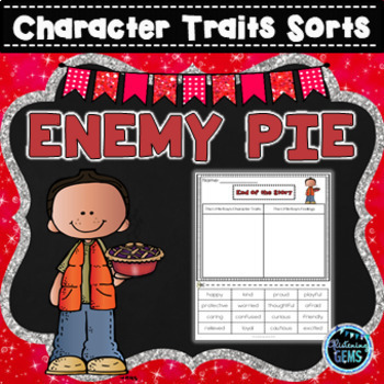 Preview of Enemy Pie Character Traits Sorting - Enemy Pie Activities