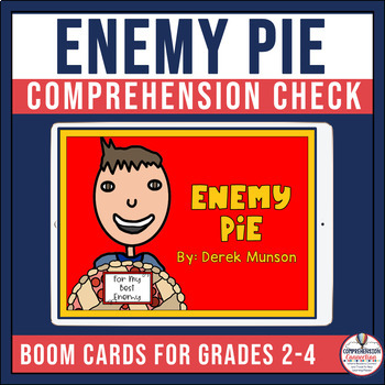 Preview of Enemy Pie Comprehension Activities Boom Cards Social Emotional Learning