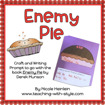Preview of Enemy Pie Craft & Writing Prompt FREEBIE