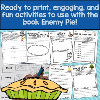 Enemy Pie Fun Back to School Activities and Printables TpT