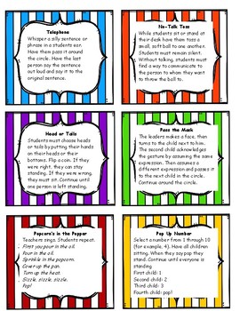 Energizers! for the Responsive Classroom by Erin Blake | TpT