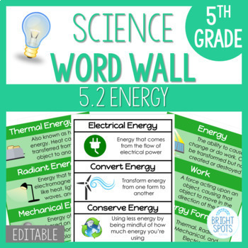 Preview of Energy: 5th Grade Science Word Wall
