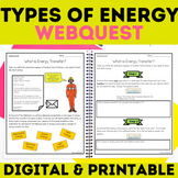 Energy Activity for 4th Grade - NGSS Research Webquest Pri