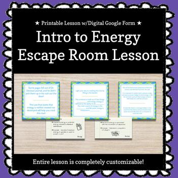 Intro to Energy (Dr. Devious Returns!) Customizable Escape Room / Breakout Game