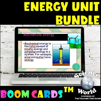 Preview of Energy Bundle Boom Cards | Physical Science | Kinetic, Potential, Energy Forms
