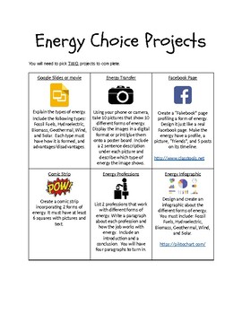 Preview of Energy Choice Project Board