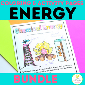 Preview of Energy Coloring Pages and Review Activities Worksheets Bundle