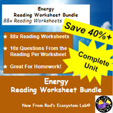 Energy Complete Unit Reading Worksheet Bundle **Editable**