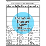 Forms of Energy Sort Interactive Worksheet Activity + FREE