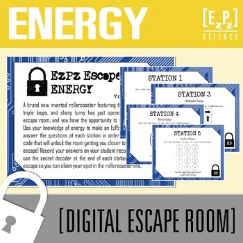 Preview of Energy Escape Room Activity | Science Review Game