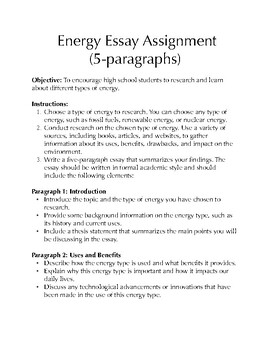 essay titles about energy