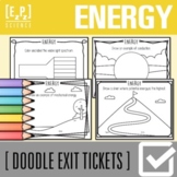 Energy Exit Tickets | Science Exit Slip | Warm-Up | Doodle